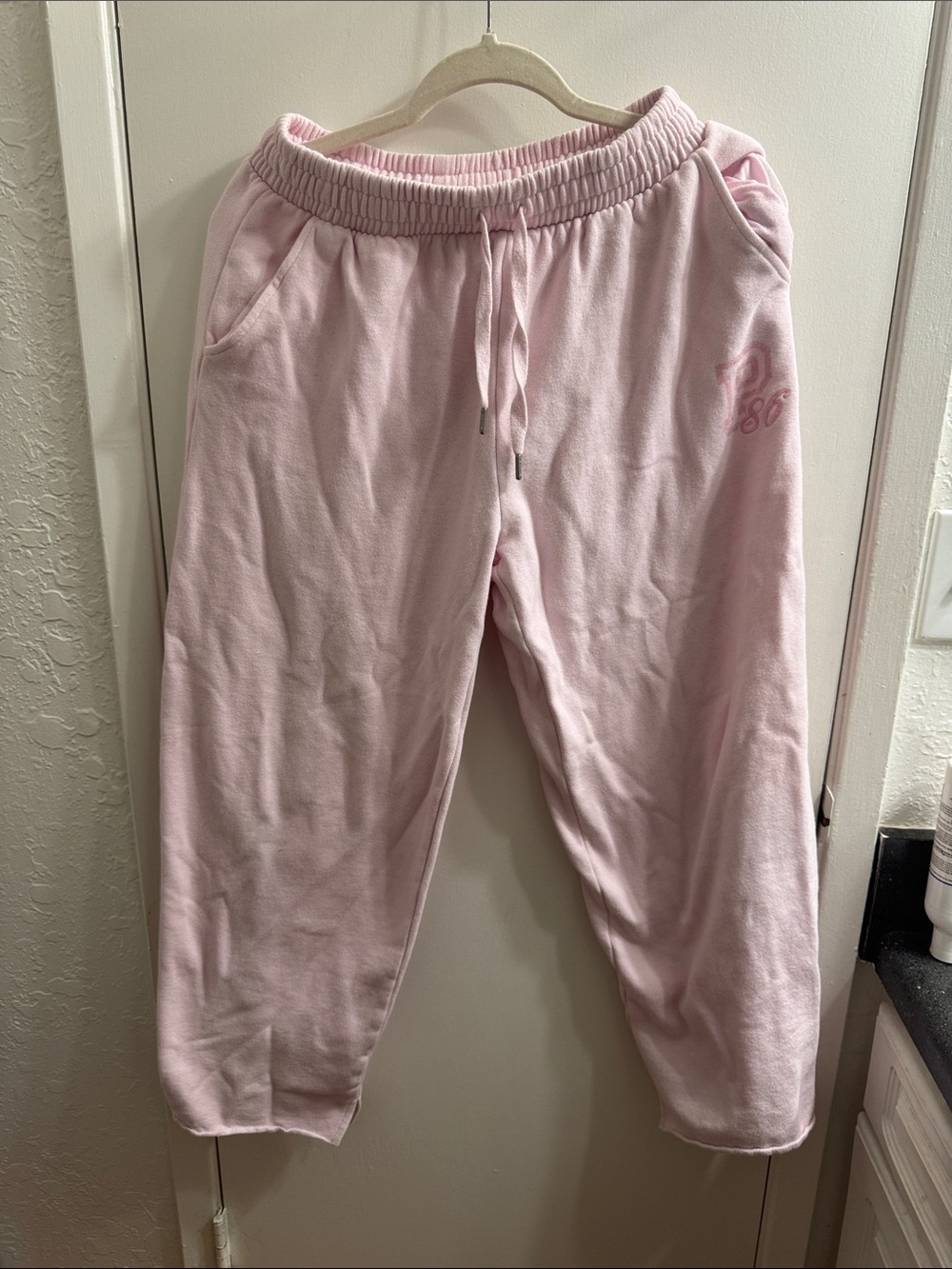 PINK Victoria's Secret Pastel Pink Ribbed Waist Sweatpants